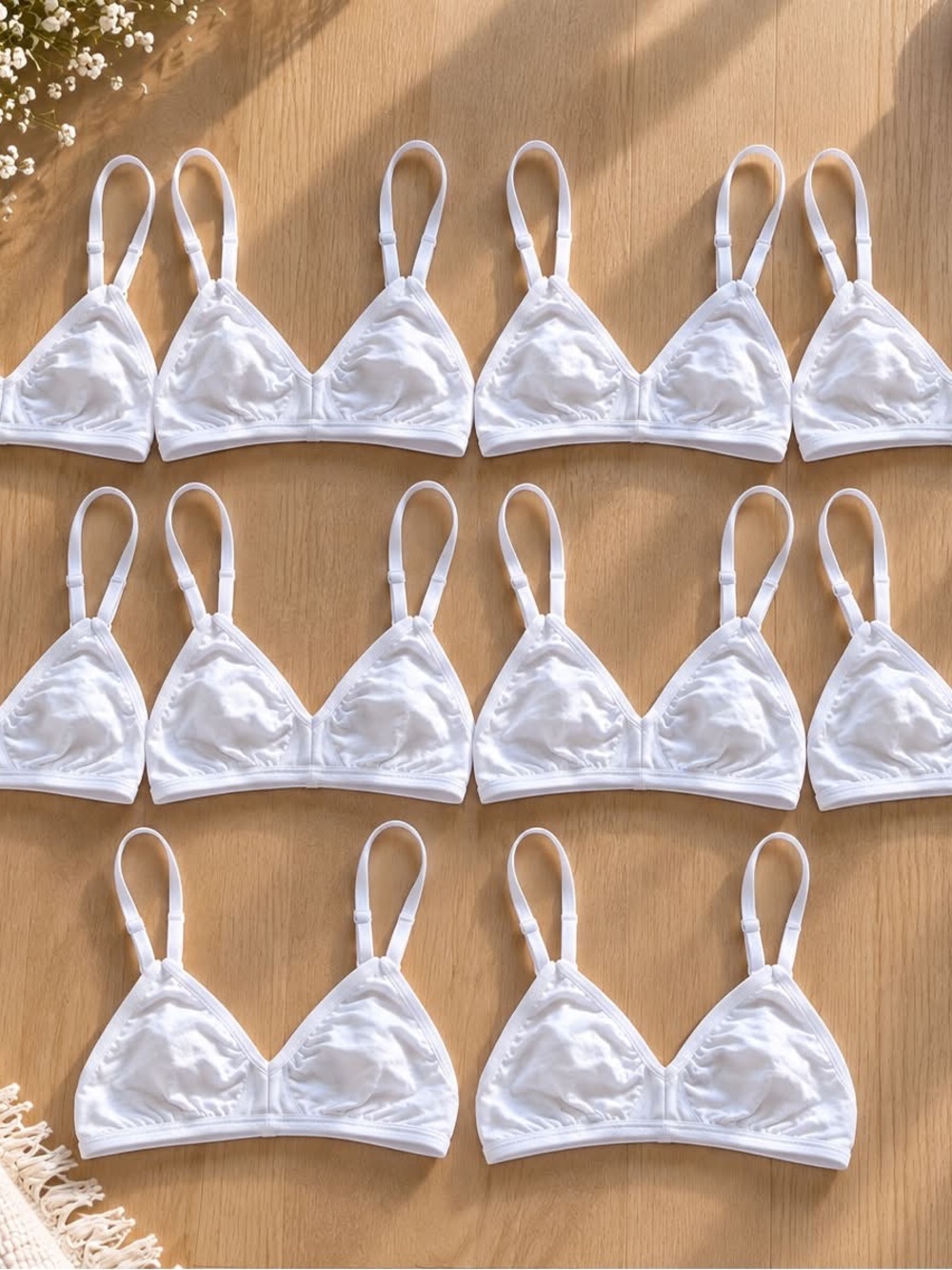 Joe's Jeans White Cotton Triangle Bralettes - Pack of 10 $300 value